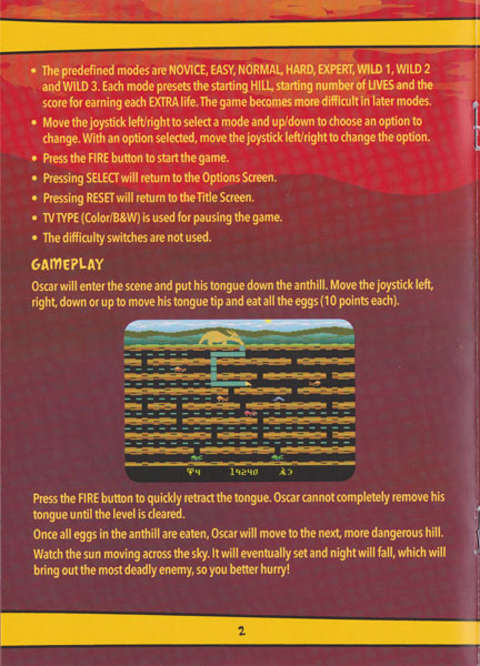 Aardvark Atari 2600 manual scan