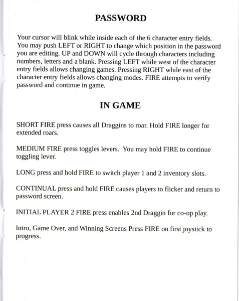 Dragon Chalice Atari 2600 manual scan